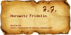 Horowitz Fridolin névjegykártya